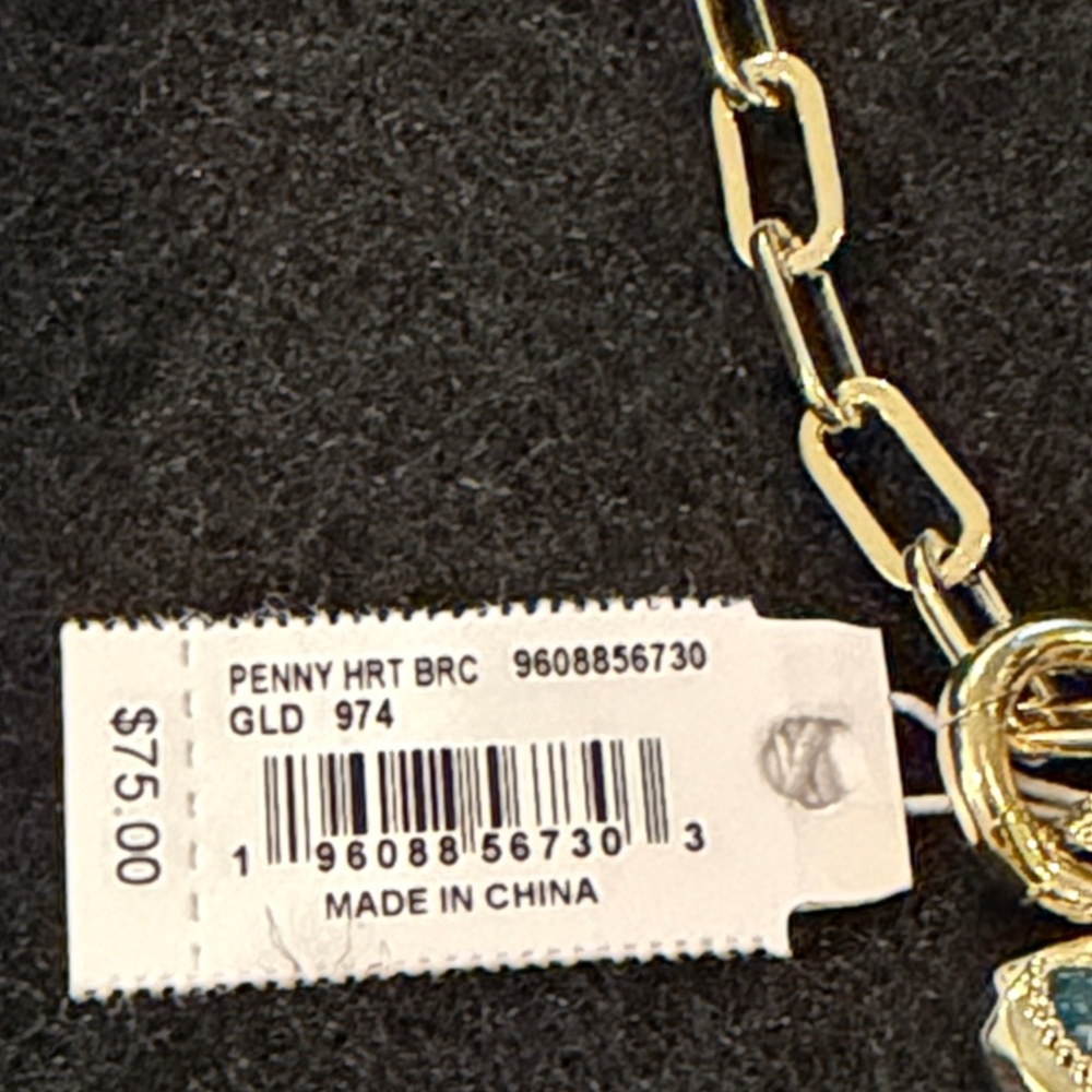 Kendra Scott Penny Gold Heart Chain Bracelet in Multi Mix/NWT - Picture 6 of 11